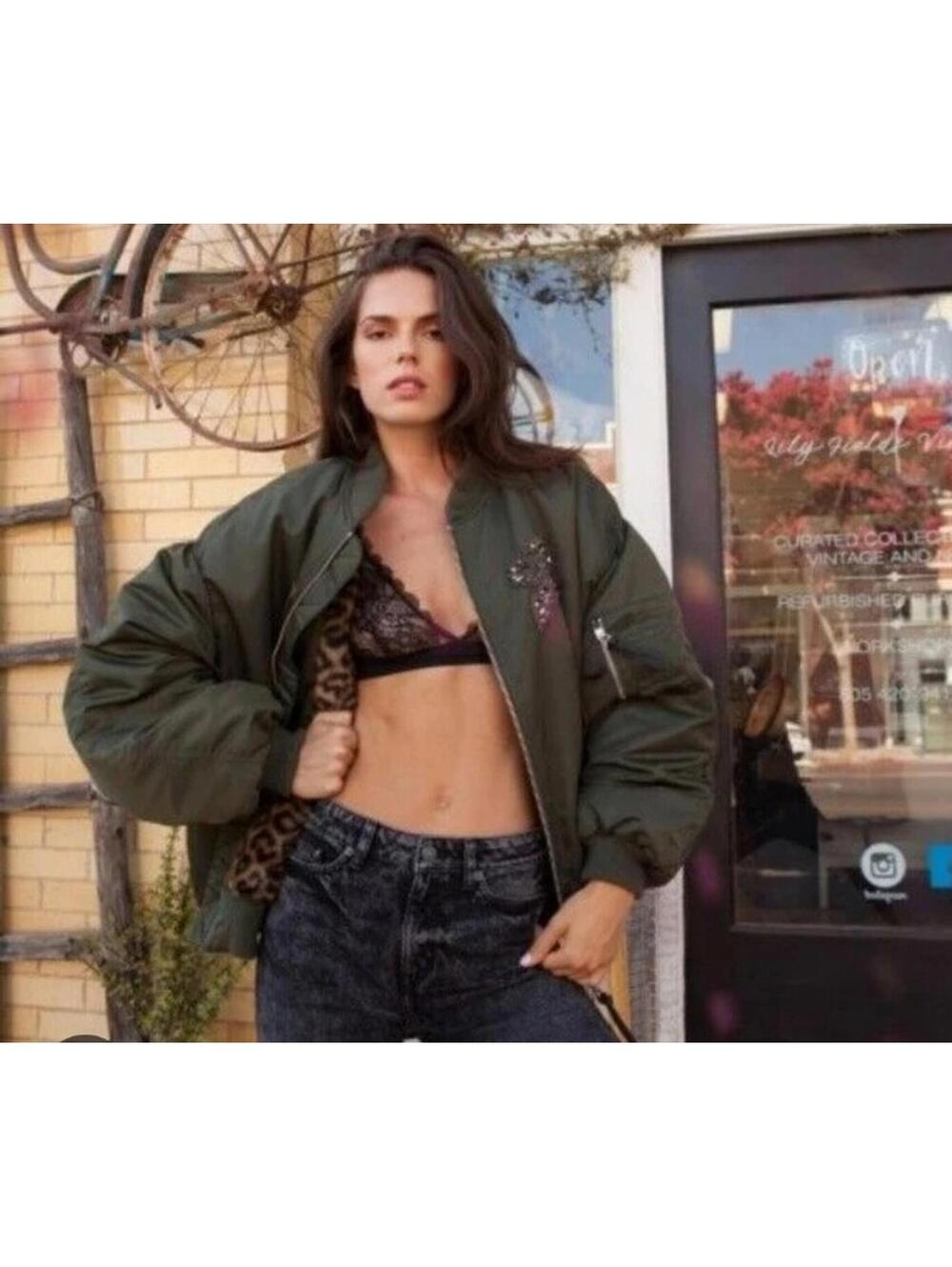 The Kooples Fleur De Lis Oversized Bomber Jacket (2)